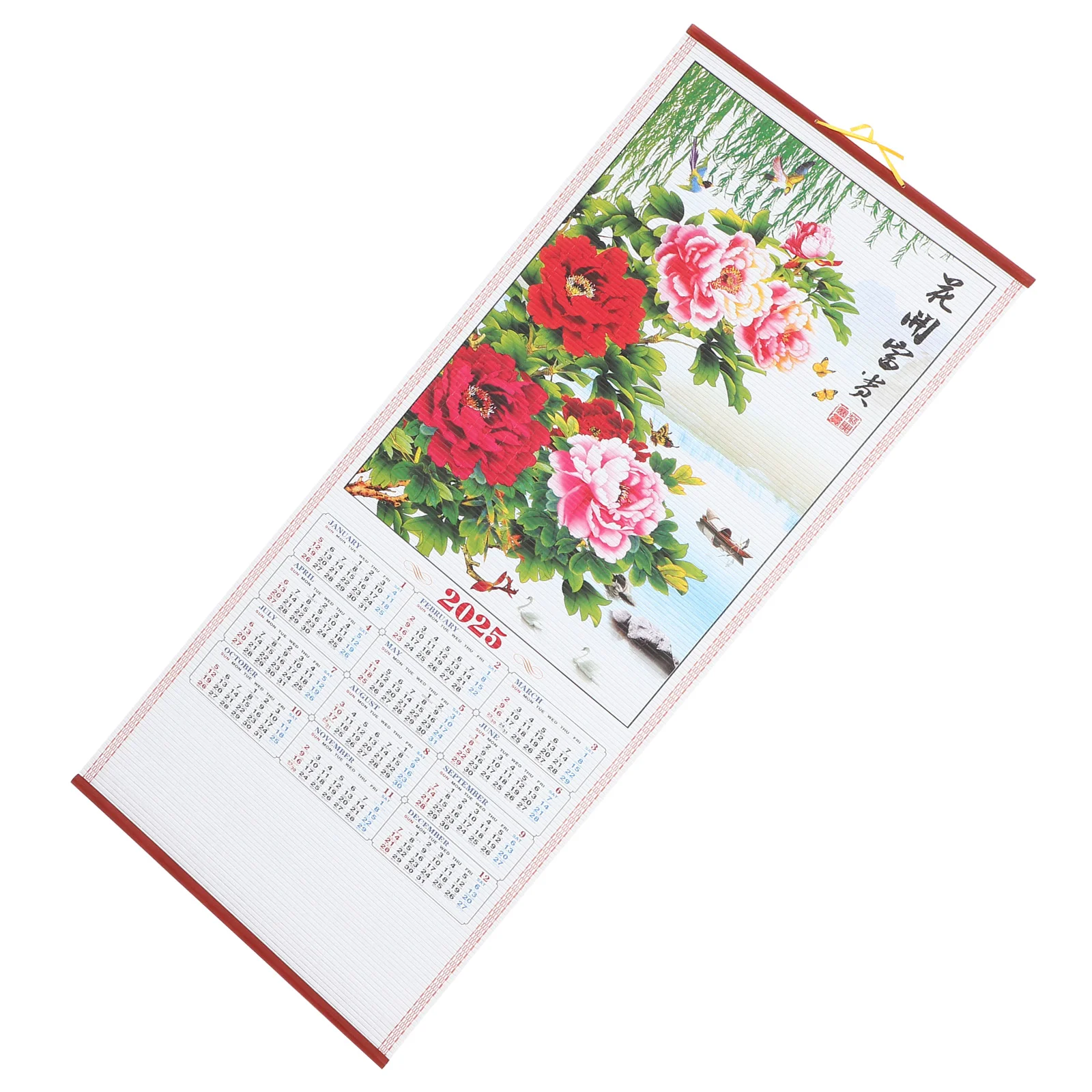 Calendario mensile da parete inglese per la casa, delicato da appendere, trasparente, stampato, imitazione rattan, incontri per bambini