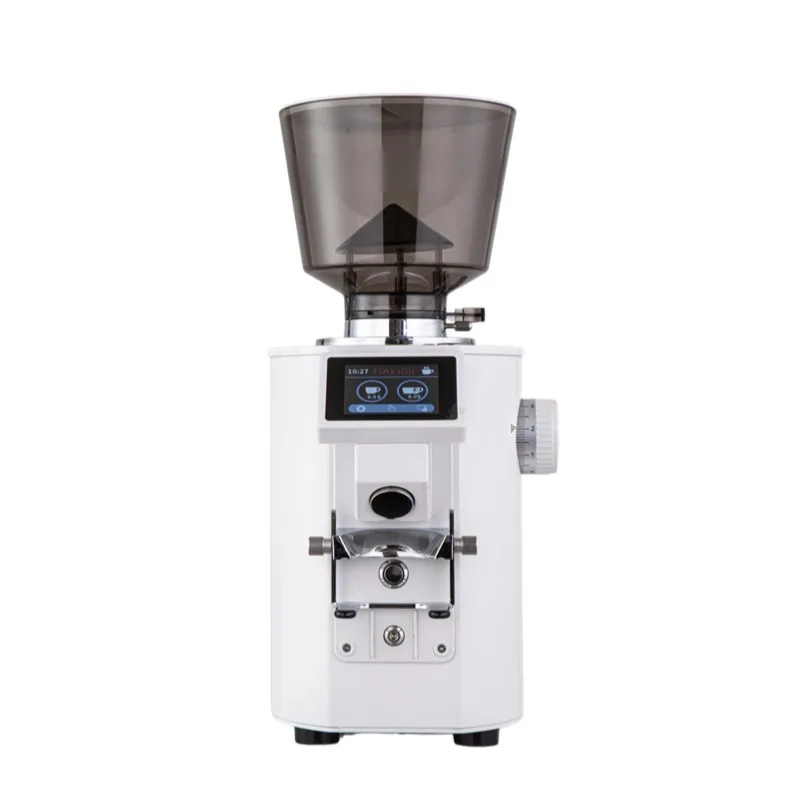 Italian bean grinder with scale quantitative electric flat knife coffee grinder household commercial