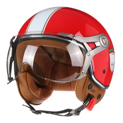 DOT Open Face 3/4 Motorcycle Retro Motorbike Helmets Vintage Chopper Capacete De Moto Bike Cascos Scooter With For Men Women