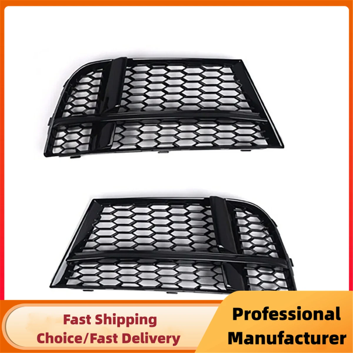 1Pair Car Fog Light Racing Grille For AUDI A3 8V S-line Sedan Sportback Convertible 2017-2019 Front Bumper Fog Lamp Grill Cover