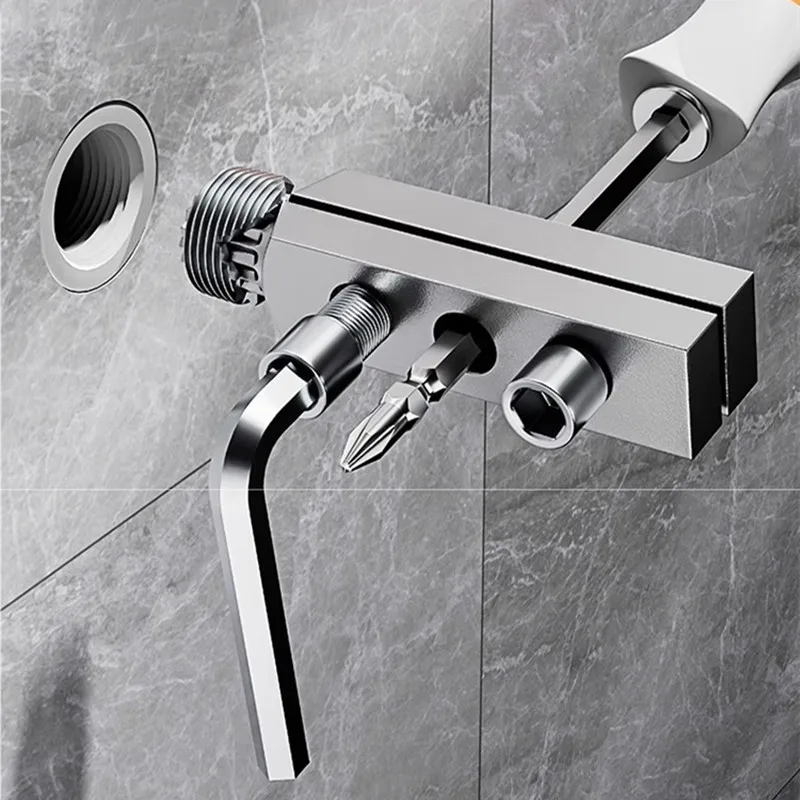 Extraktor für gebrochenen Draht, Gewindeschneidwerkzeuge, Wasserhahn-Schraubenentferner, Wasserhahn-Eckventil-Reparatur für 4/6 Punkte, Bolzenausdreher, Sanitärwerkzeug