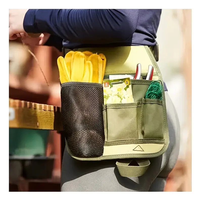 多機能ガーデニングツールバッグ、ガーデニング、配管、園芸、木工、DIY用の複数のポケット付きベルトエプロン