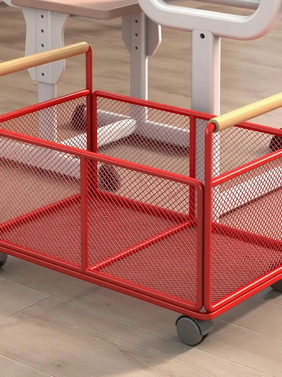 mobile-bookbag-storage-rack-under-desk-small-cart-with-wheels-home-use-bookbag-organizer-simple-style-universal-storage-box