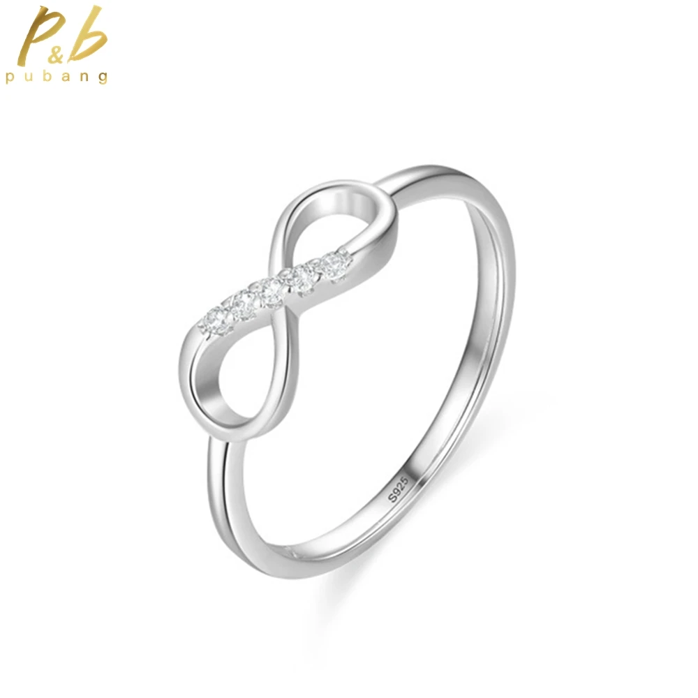 

PuBang Fine Jewelry Solid 925 Sterling Silver High Carbon Diamond Adjustable Cocktail Ring for Women Wedding Gifts Free Shipping