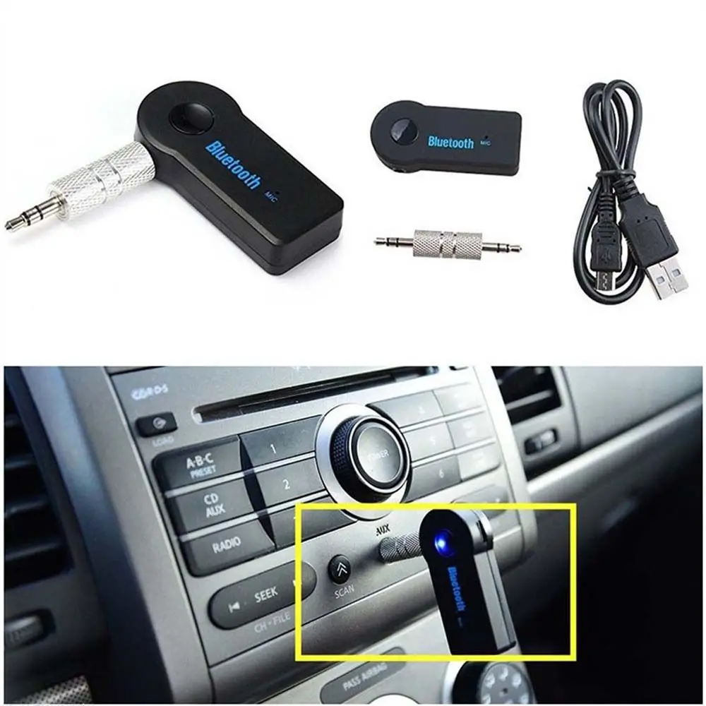 

USB 3.5mm Jack Bluetooth AUX Stereo Car Kit Wireless Adapter 5.0 Bluetooth Transmitter Car Music Audio Aux Audio Receiver