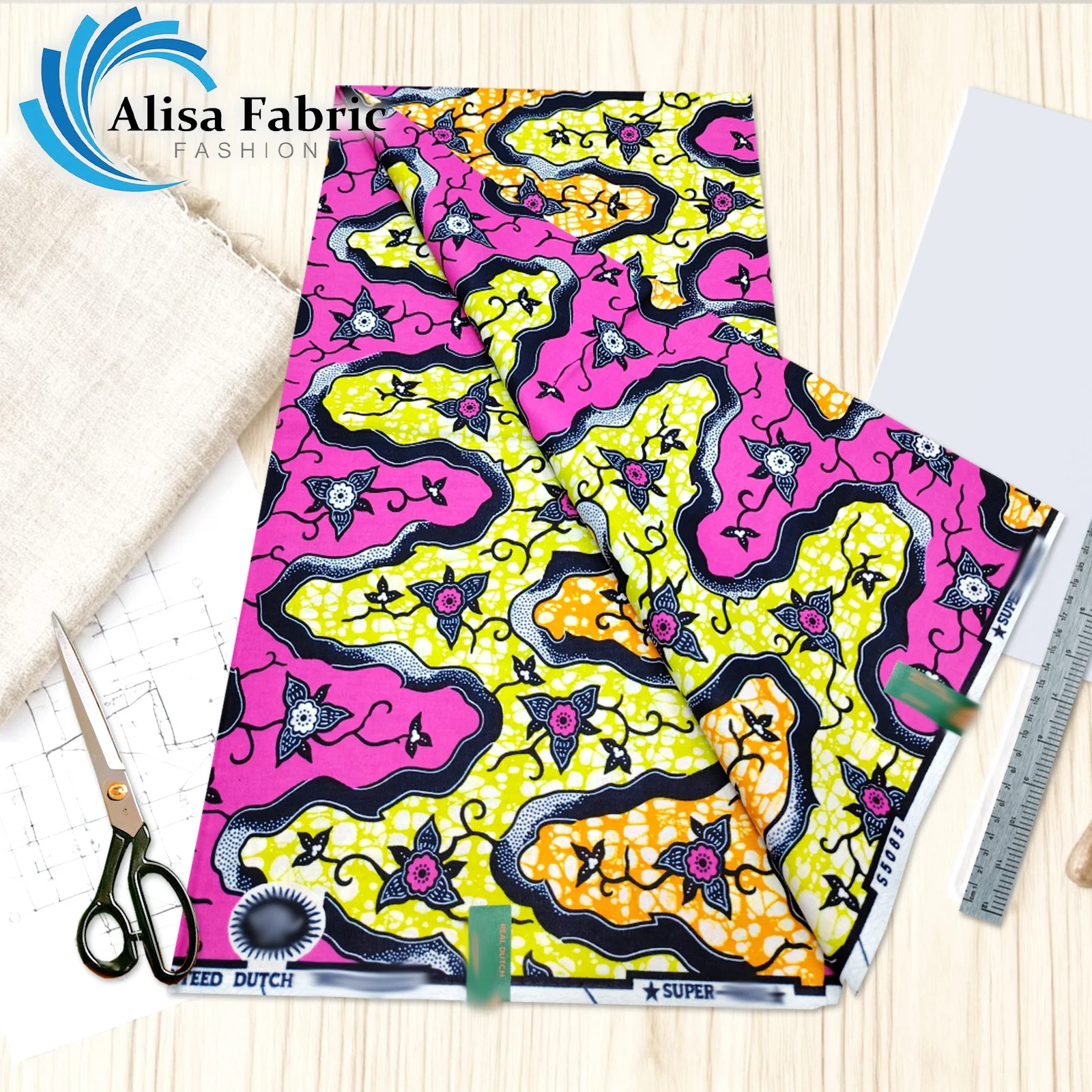 

New arrivals super fabric African wax print fabric 6 yards 100% cotton Dutch wholesale couture for festival costumes
