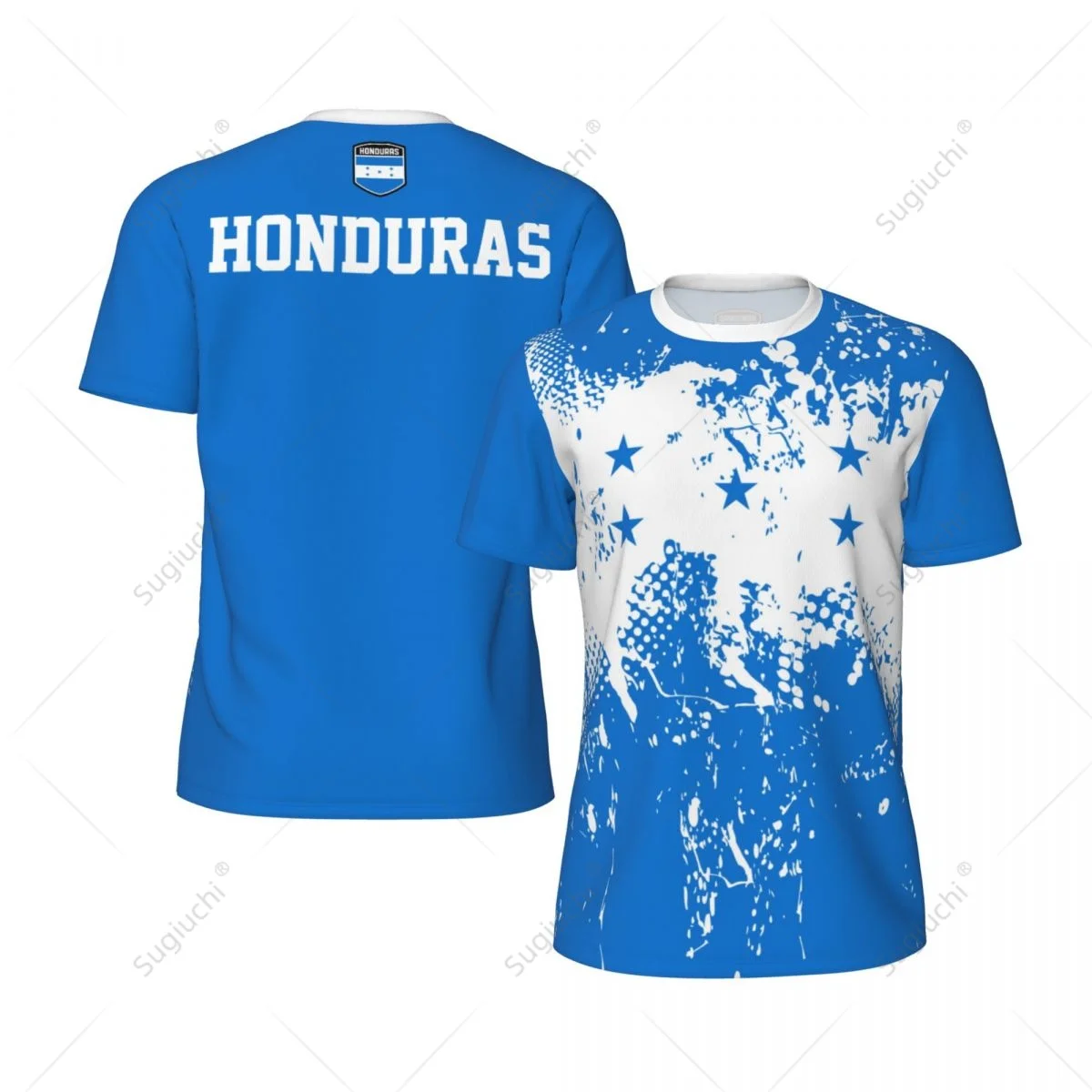 Exclusive design Honduras Flag Grain 3D Printed Men For Running Bike Soccer Tennis Fitness Sports Mesh Fans Short T-shirt