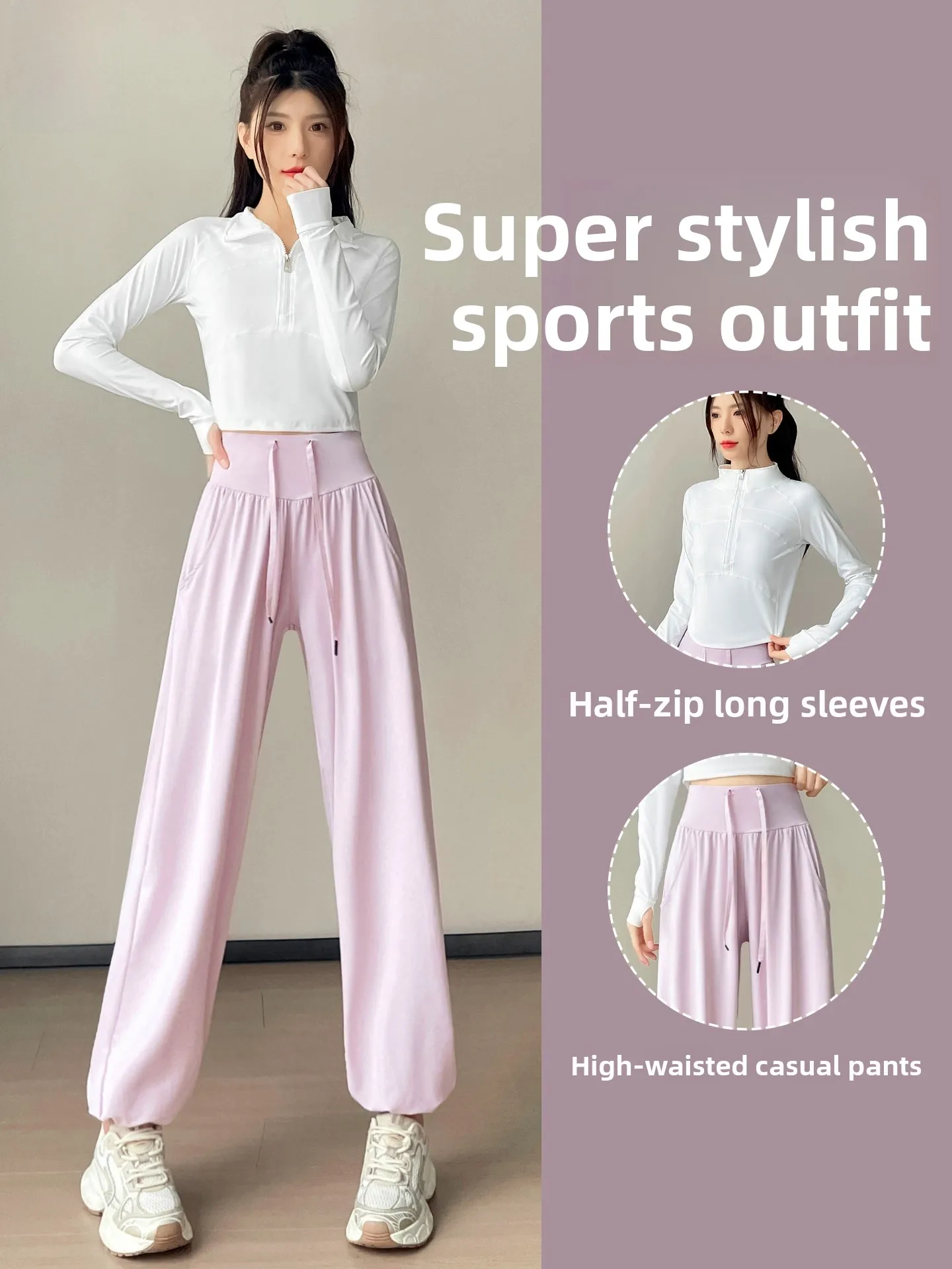 

Женский комплект спортивной одежды Long Sve Fitn, брюки для бега, топ для йоги, наряд для утреннего бега, повседневная спортивная одежда, новинка 2023 года, коллекция