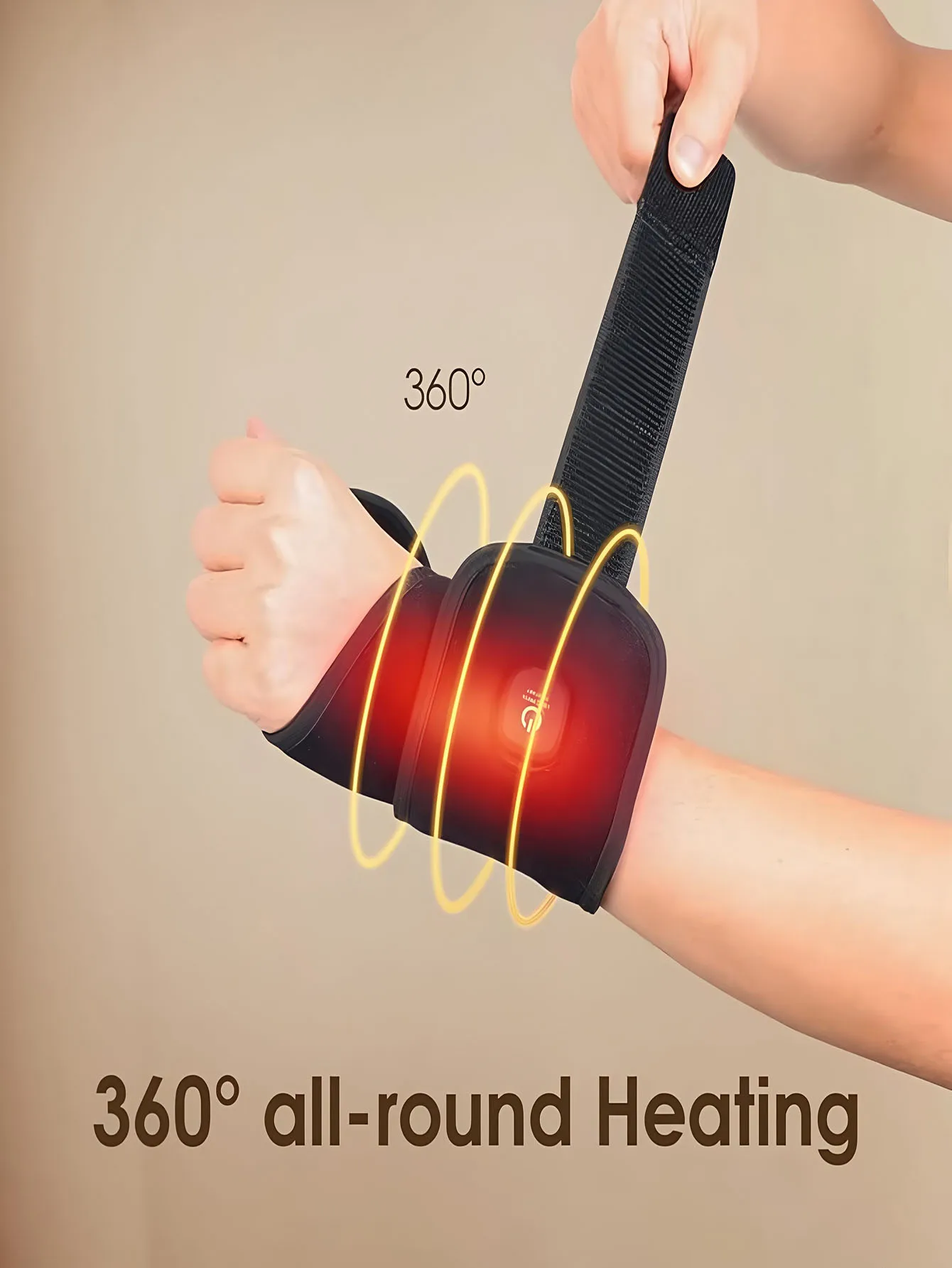 2026 Electrically heated wrist brace with adjustable and breathable black strap for sports and hand joint protection tools  USB