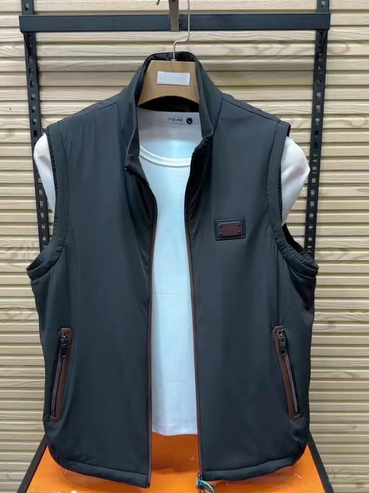 

New Autumn Men's Stand Collar Vest Comfortable High Quali Faionable Casual Versatile Leisure European Sle High-End Feeling