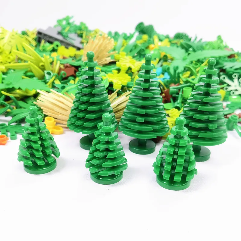 500 1000g Tree Plants Parts Building Blocks Hills MOC Bricks Toys Accessories Compatible Grass Bush Jungle Military City Friends