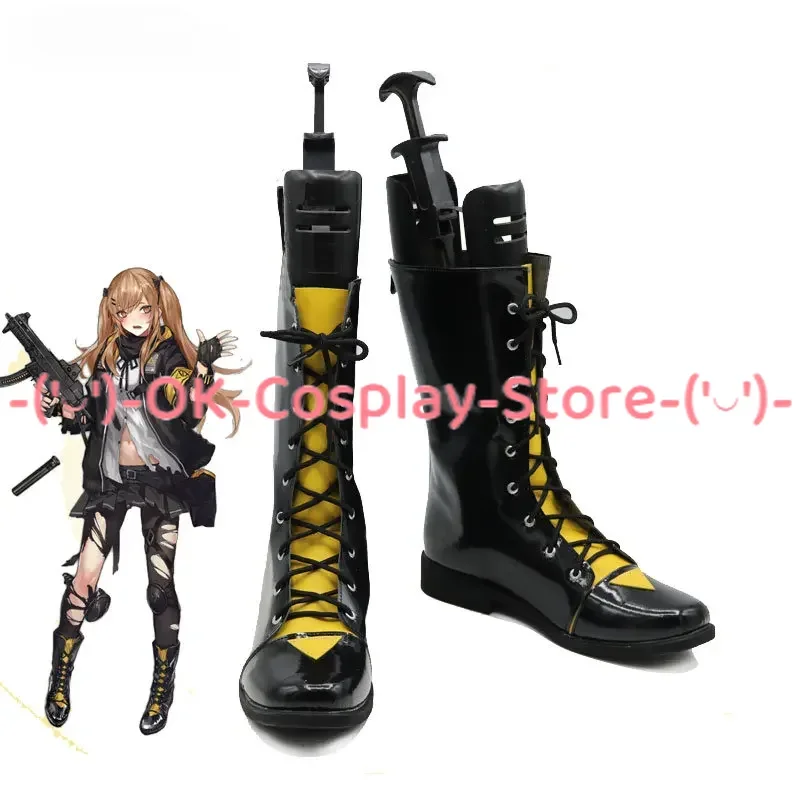 Girls Frontline UMP9 Cosplay Shoes Halloween Carnival Boots Cosplay Prop PU Leather Shoes Custom Made