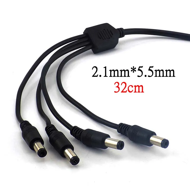 

DC 12V Power Cable 2.1mm*5.5mm 1 Female To 2 3 4 Ways Male Splitter Wire Y Shape Connector Cord For LED Light CCTV Router Camera