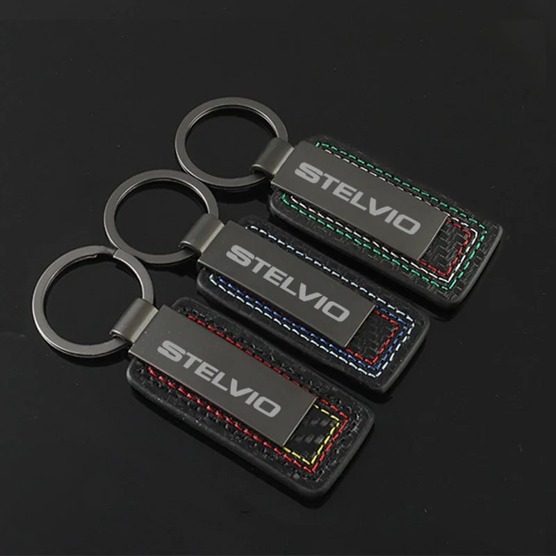 Alloy Car Styling Keyring for Alfa Romeo STELVIO Logo Key Chains Rings Buckle Keychain Emblem Pendant Gift Vehicle Accessories