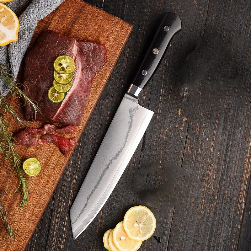 

8.3 Inch Kiritsuke Knife 9-layers Clad Steel 10cCr15Mov Blade G10 Handle Chef Cleaver Meat Slicing Vegetables Kitchen Knives
