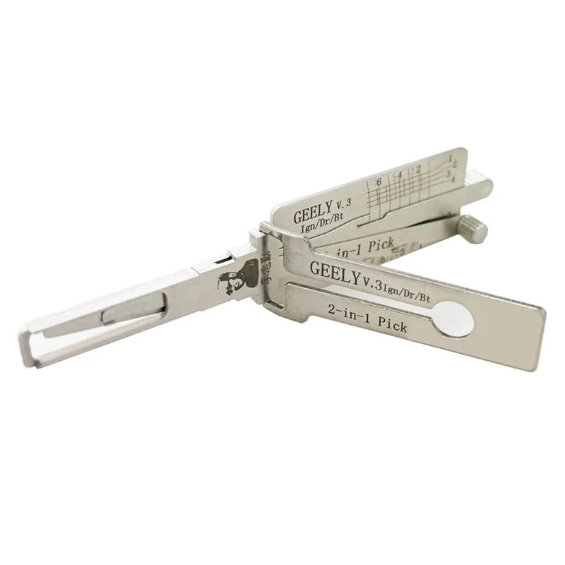 Lishi GEELY V.3 2 in 1 Lock Pick Decoder Ignition Car door open for Geely Panda and Emgrand EC820 models Vertical milling