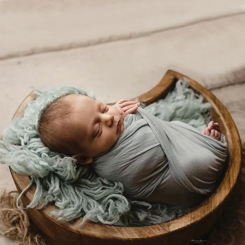 Accessoires de photographie de nouveau-né, baignoire de lune faite à la main, récipient pour bébé, accessoire de studio photo, garçon et fille, E27