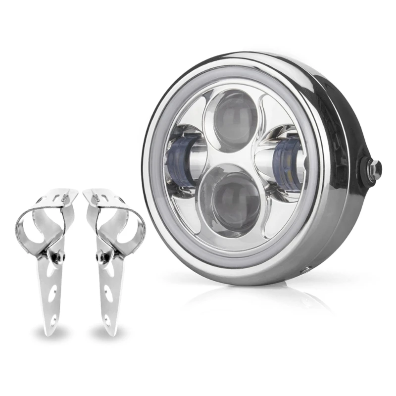 

12W 6.5Inch Round LED Projection Headlight Motorcycle Electric Bike LED Auxiliary Bright Headlight Waterproof