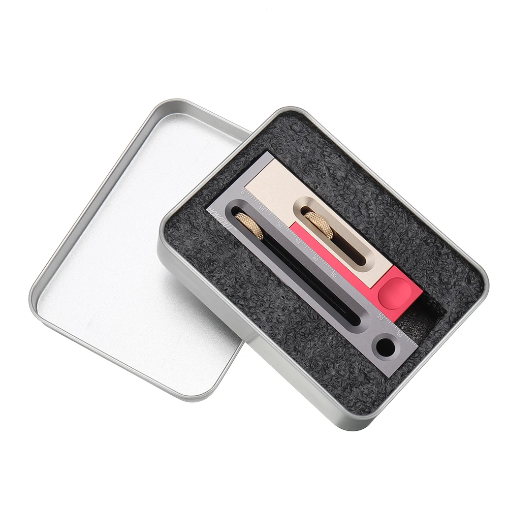 

Table Saw Slot Adjuster Mortise and Tenon Tool Woodworking Movable Measuring Block