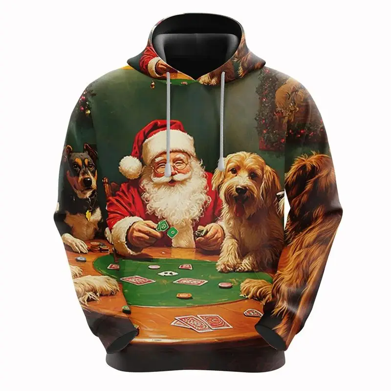 

A 3d Printed Hoodie With A Dog Pattern For Santa Claus's Christmas Gift In 2025, A Fashionable, Loose And Interesting Pullover