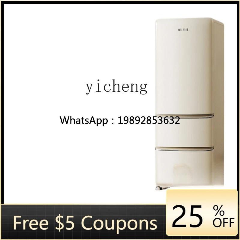 

DQ4Three-Door Retro Refrigerator Small Apartment Home Embedded French First-Class Energy Efficiency