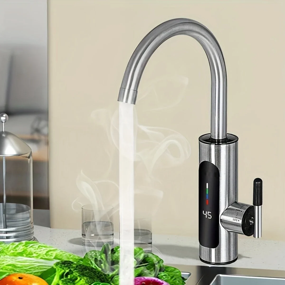 Instantaneous Digital Display  Kitchen and Bathroom Quick-heating Heating Faucet RY-019