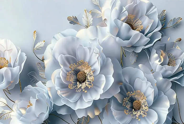 Customized Mural New Relief white floral rose  American Style Wallpaper TV Hotel Living Room Dining Room Decorative Wallpaper