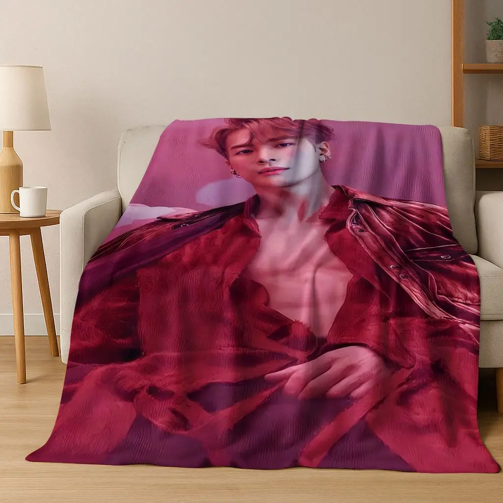 3D Jackson Wang Art Singer Star Flannel Blanket,Cozy Soft Throw Blanket for Home Bedroom Bed Sofa Picnic Office Cover Kids Gift