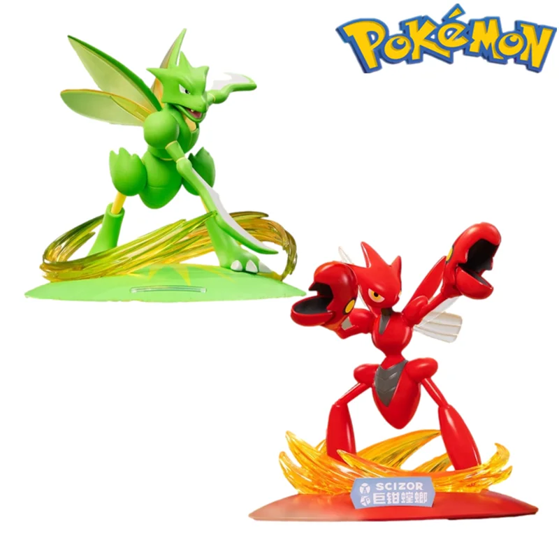 Pokemon model Scyther Scizor figure Japanese anime peripheral collection ornaments children's toys Kawaii birthday gift