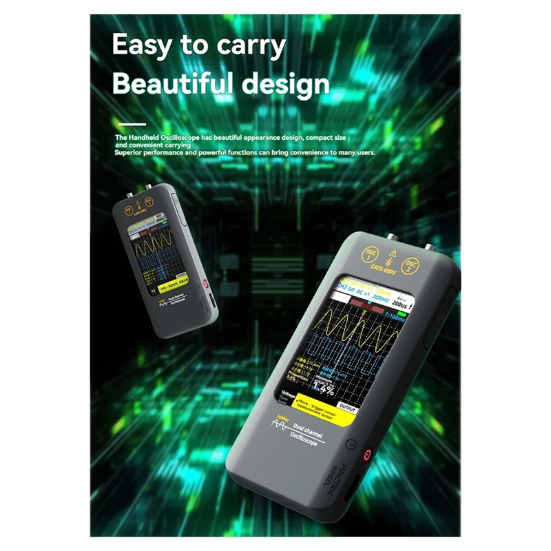 T83C-BSIDE Touch Screen Digital Oscilloscope & Signal Generator Dual Channel 50Mhz Automatic Oscilloscope Graphic Tester Tools