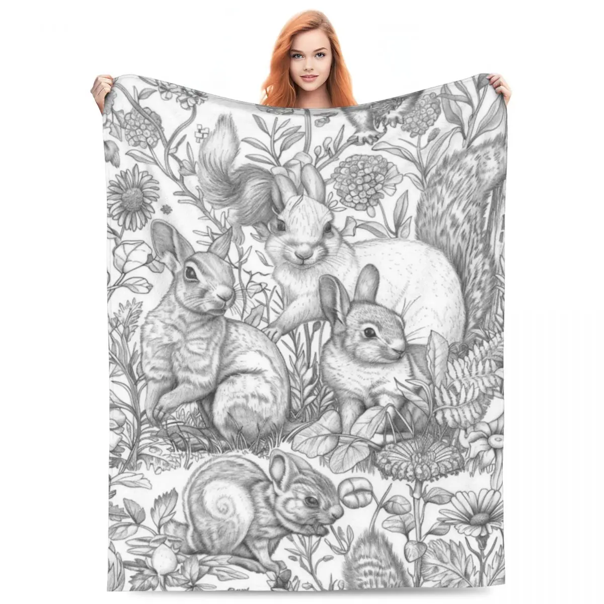 

Фланелевое флисовое одеяло с эскизом кролика для взрослых и детей, мягкие теплые покрывала на кровать, простой однотонный диван, дышащий