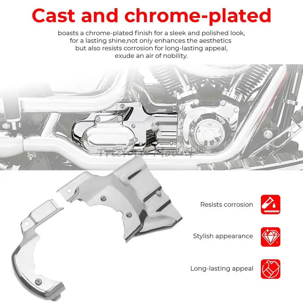 Motorcycle Accessory Engine Transmission Interface Trim Cover Iron Chrome For Harley Heritage Softail Classic FLSTC 2007-2017