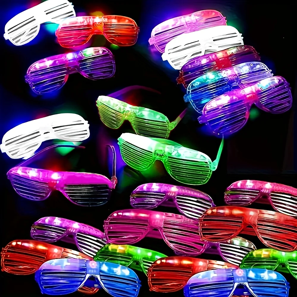 

24-piece LED flash party glasses, luminous neon colors, random mix and match colors, birthday parties, weddings and night events