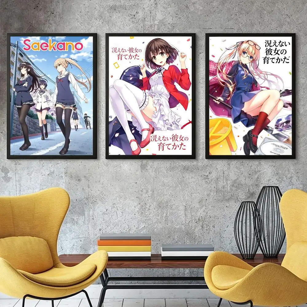 Saekano How to Raise a Boring Girlfriend Poster HD Poster Retro Industrial Style Suitable for Living Room Bar Corridor and Gift