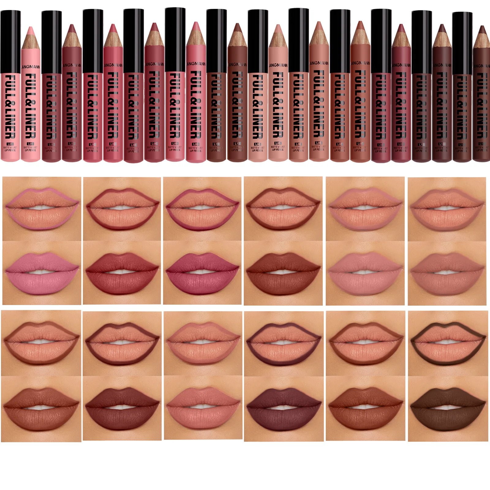 قلم تحديد الشفاه المخملي غير اللامع 2 في 1 مقاوم للماء ومتين وسهل الاستخدام للحصول على مظهر طبيعي #1