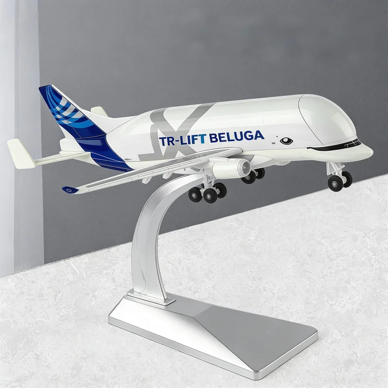 Modelo de Avión de Transporte Superligero Airbus Beluga A300-600ST a Escala 1:72, de Aleación, Metálico, de Pasajeros, Civil, con Sonido y Luz, Juguete para Niños, Regalo