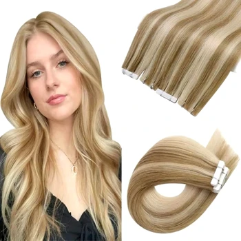 Youngsee-目に見えないインジェクションテープヘアエクステンション、本物の人間の髪の毛、短い髪、バージンインサート、5個