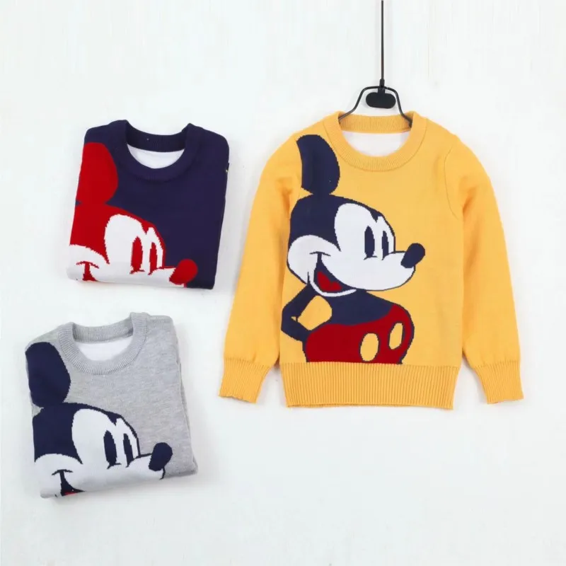 Pakaian anak-anak musim gugur musim dingin baru Sweater Pullover Mickey mantel rajut wol mantel anak Kartun Natal Sweater Thanksgiving