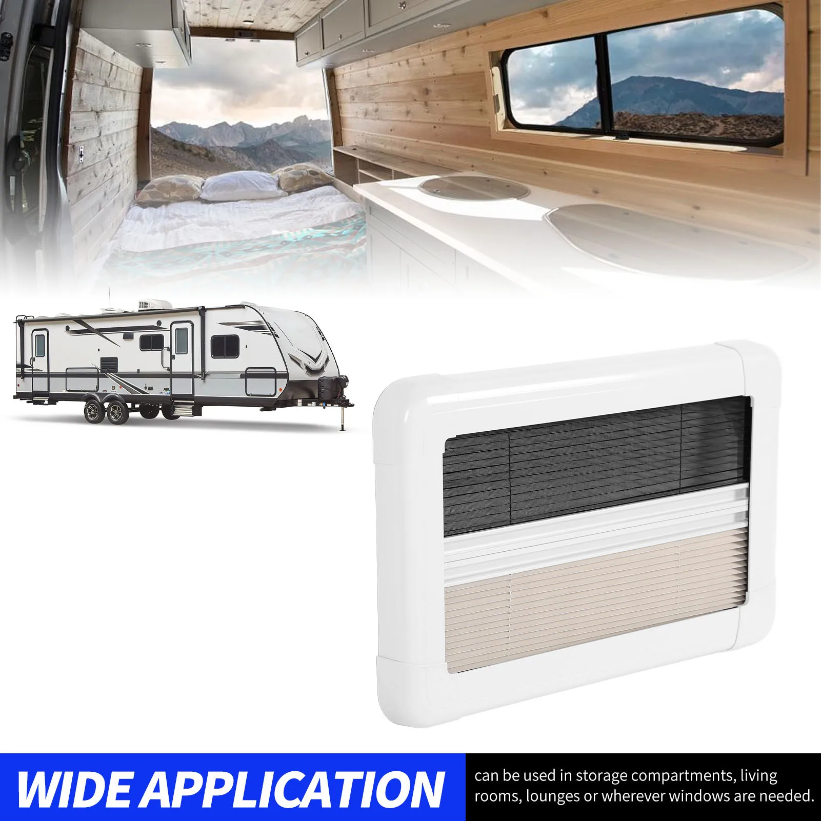 

20X12 Inch RV Interior Window Blinds with Screen UV Rays Protection Pleated Window for Camper Van Caravan Motorhome