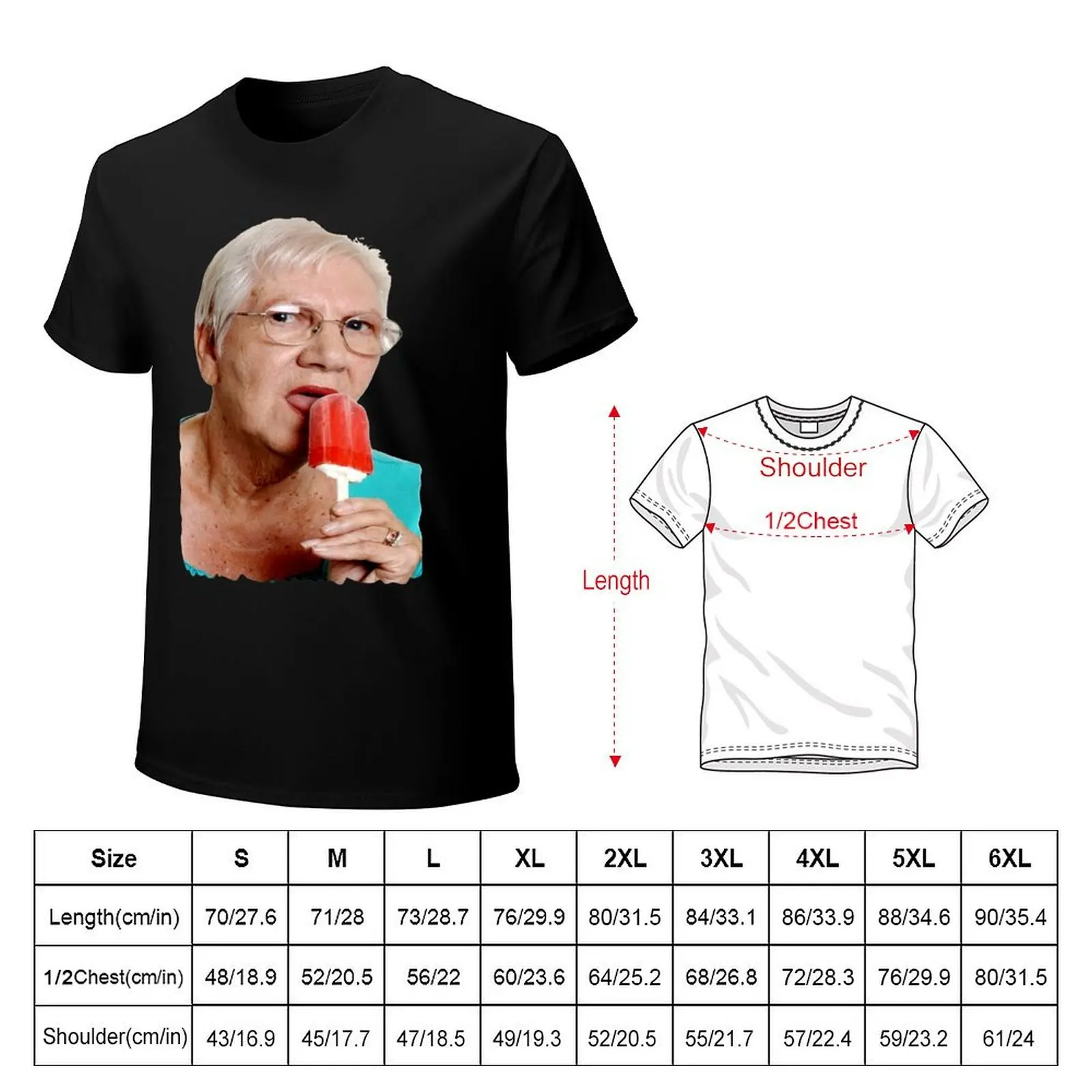 Grandma Granny Ice Cream T-Shirt funny shirt cotton vintage clothes Man t-shirt anime mens white t shirts