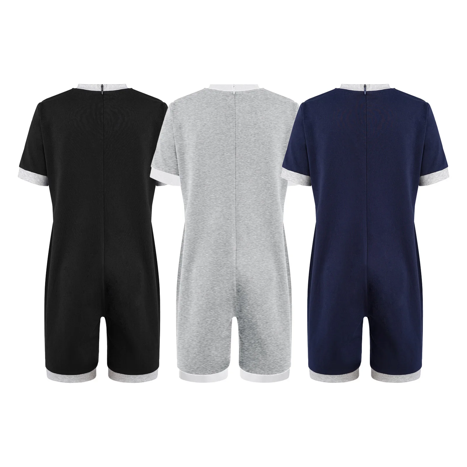 3Pcs Unisex Kids Special Needs Adaptive Clothing Autism Sensory Boys Girls Anti-Strip Jumpsuit Short Sleeve Back Zipper Bodysuit - view 5