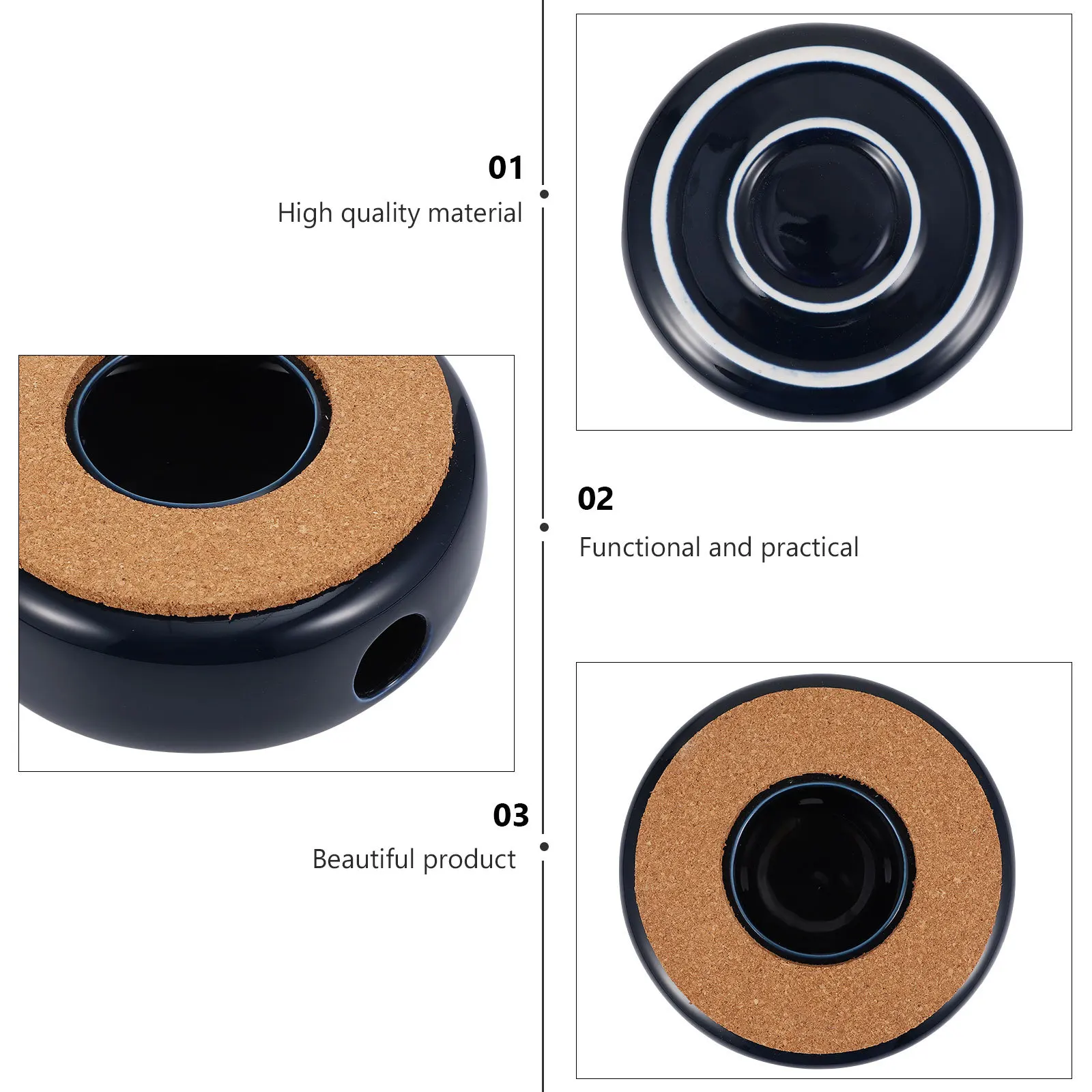 

1pc Ceramic Tea Warmer Hollow Out Design Handmade Wood Base Heating Teapot Tool For Home Office Hotel Tea House Use