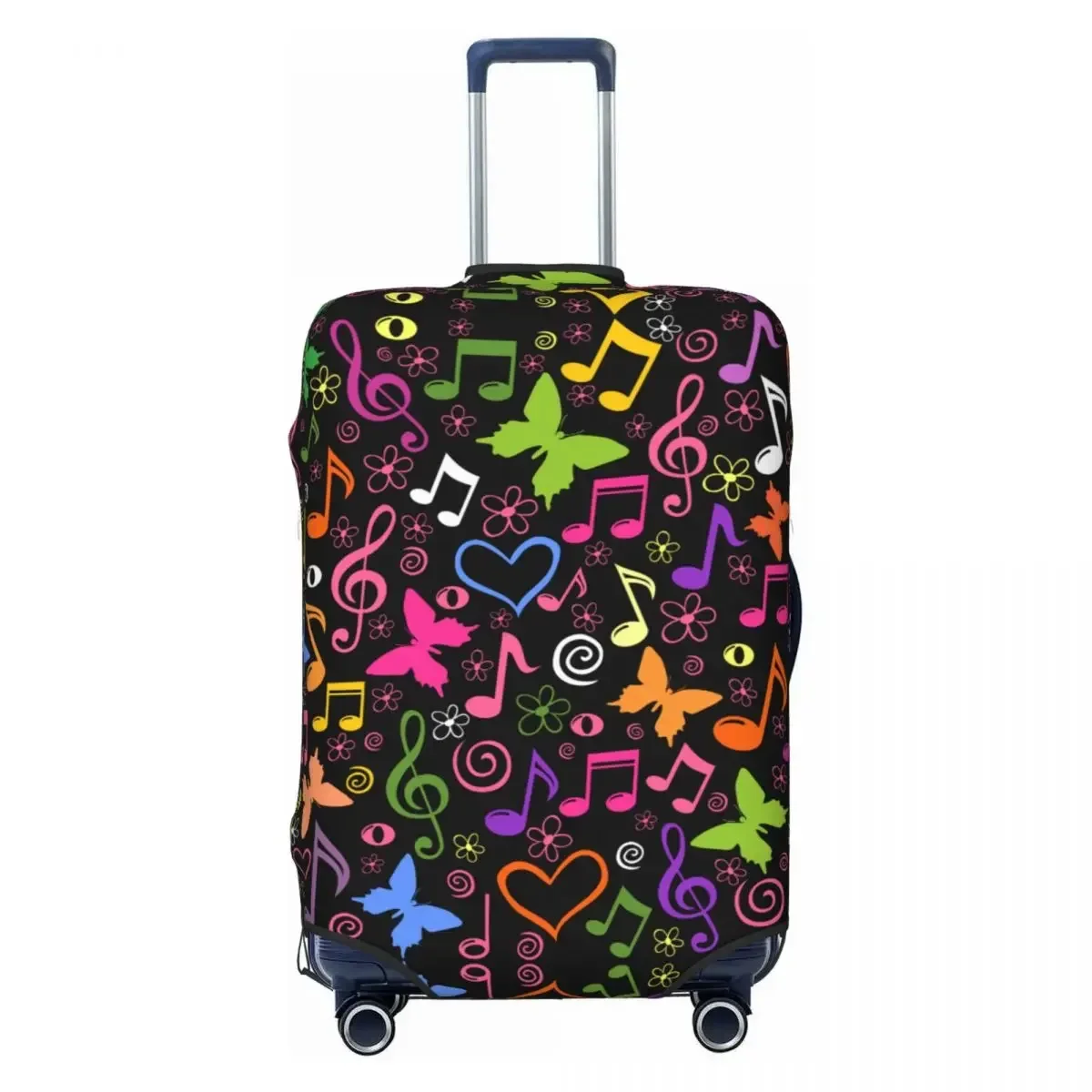 

Music Festival Musical Notes Travel Luggage Cover Washable Suitcase Cover Protector Fit 18-32 Inch