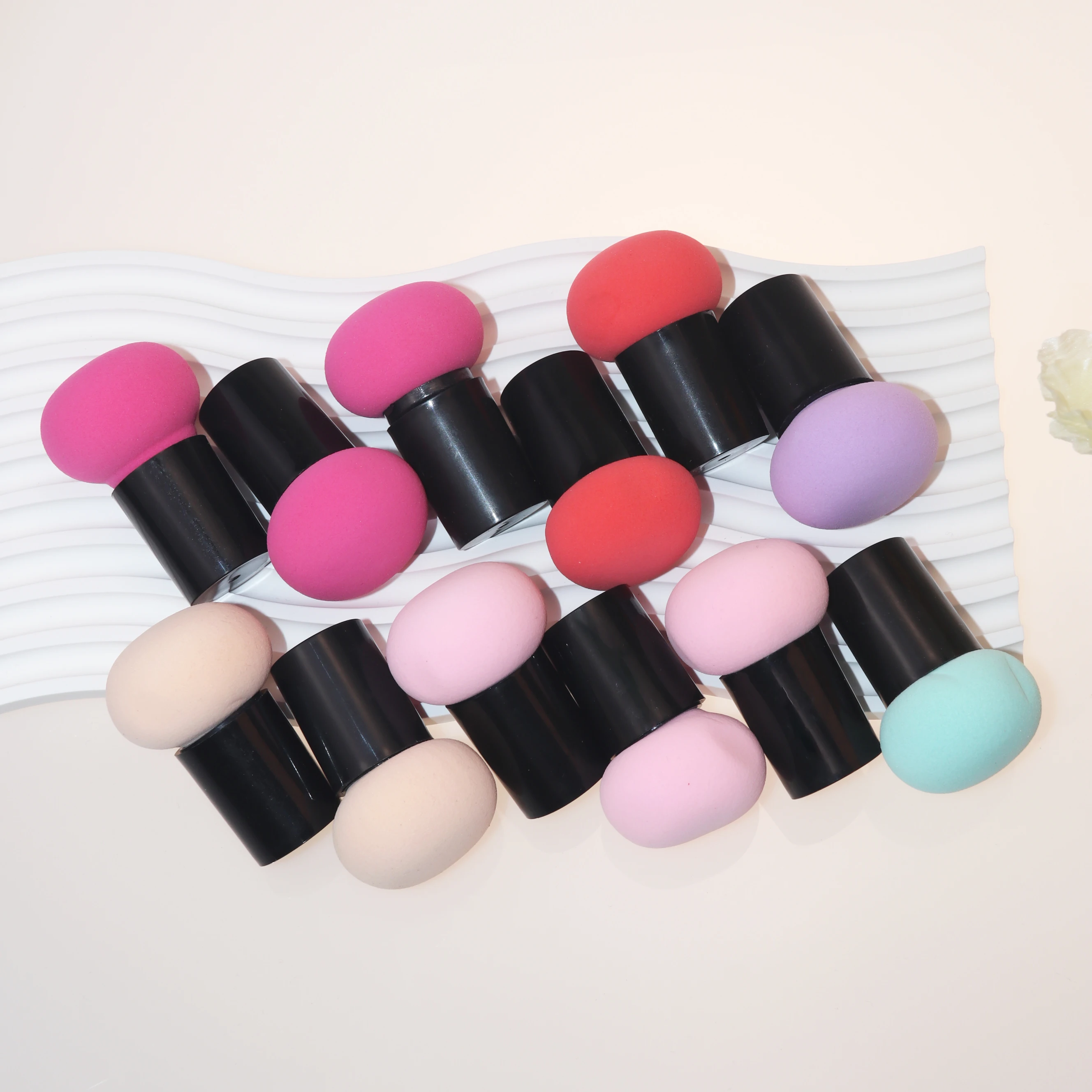 12pcs mushroom shape puff sponge air cushion foundation dry and wet use in water become bigger