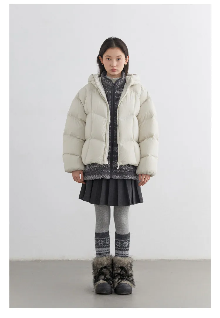 CHIC VEN Fashion Women Down Coats Solid Short Loose Casual Hooded Female Down Jacket 90 White Duck Down Autumn Winter 2025
