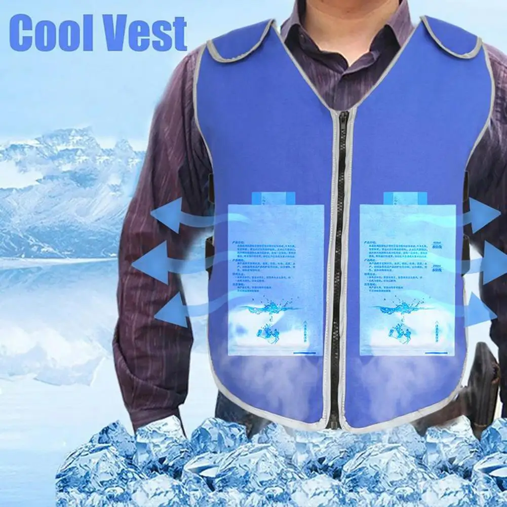 Cooling Ice Vest para homens e mulheres, atividades ao ar livre, verão, 24 sacos, quente, trabalhando