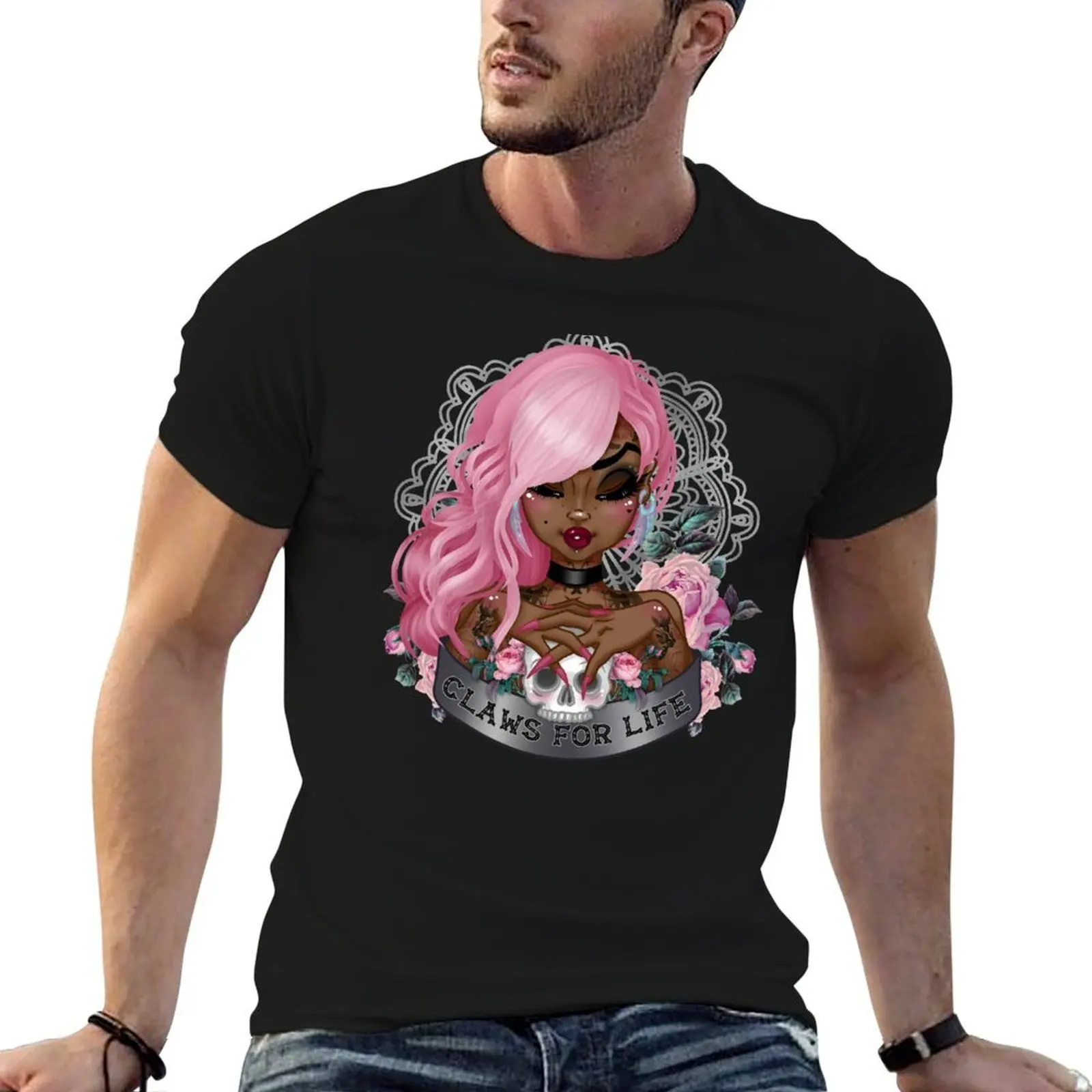 

Claws for Life Pink Edition T-Shirt mens graphic t shirts black cotton t-shirt plain for man package T-Shirt