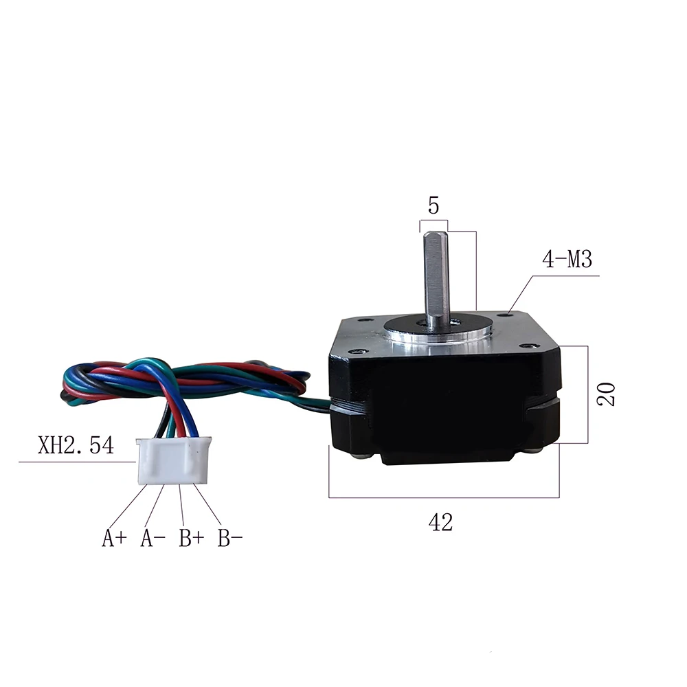 Baiozraw Super Slim Pancake Motor OK42STH20-104A-XH400 for BMG Extruder Prusa I3 Mk3s BLV MGN Cube V2.4 Voron 2.4 Switchwire