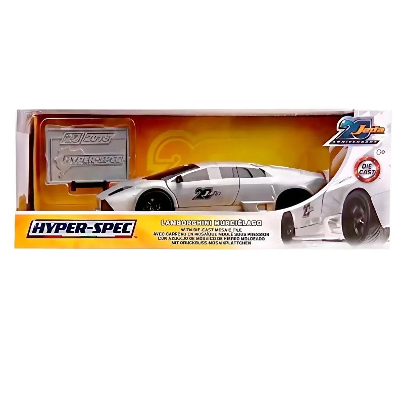 JADA 1/24 Lamborghini édition 20e anniversaire avec plaque d'argent - un cadeau de voiture de collection extrêmement précieux