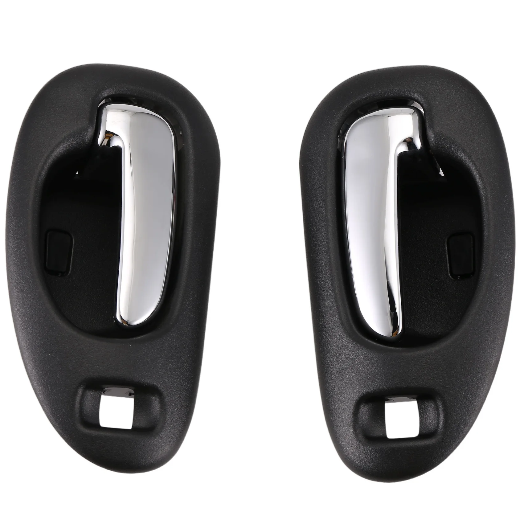 AB16-Door Handle Black & Chrome Inside Interior Front LH & RH Pair For 5102847AA 5102849AA